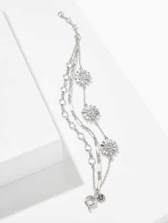 Talbots Snow Burst Multi Strand Bracelet - Crystal/Shiny Silver - 001 Talbots