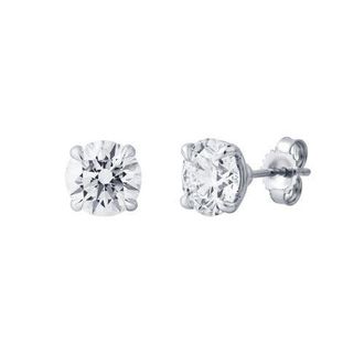 LuvMyJewelry Nisara 2.5 Ct TW Lab Grown Round Diamond Studs 14K Gold Earrings in 14K White Gold at Nordstrom