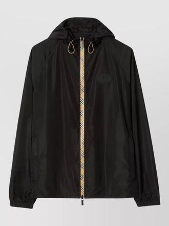 Burberry hooded raglan jacket nylon and silk blend