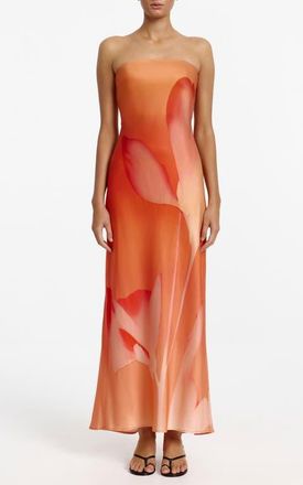 Significant Other Mora Floral Print Strapless Dress in Mimosa Floral at Nordstrom, Size 12