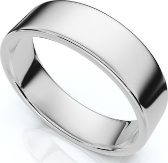 Pompeii3 Mens Black Gold 6mm Flat Polished Wedding Band Size Selectable