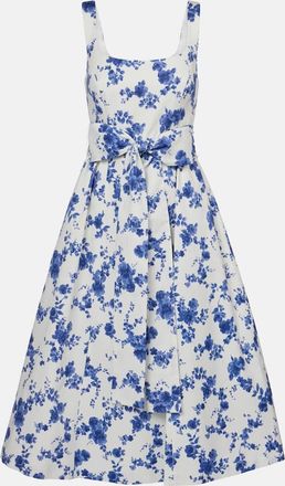 Carolina Herrera Abito midi in faille con stampa floreale