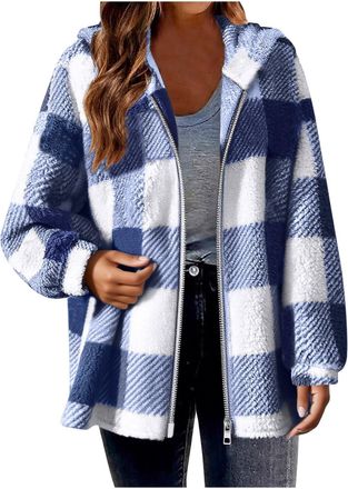 Generic Fleece Jacket Women Teddy Hoodies Winter Warm Coats Full Zip Stylish Fuzzy Sweatshirt Ladies Casual Jumper Outerwear