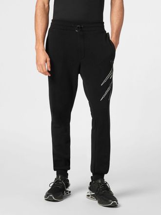 Plein Sport Pantaloni jogging in jersey con coulisse in vita e logo stampato