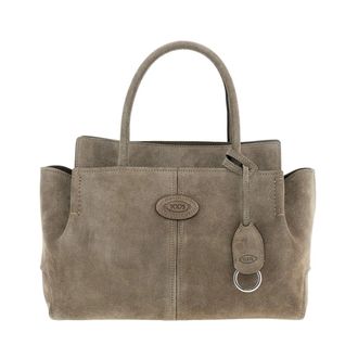 Tod's Kleine su&egrave;de shoppingbag - Dames - Tassen - Grijs - Maat: ONE Size Su&egrave;de
