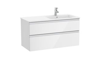 Roca Pack Unik Mueble Base De 2 Cajones + Lavabo The Gap Roca Color: Roble City Texturizado - Medidas: 1005x460x537 Mm - Posici&oacute;n Del Lavabo: Derecha