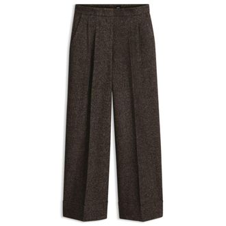 BOSS Wide-leg herringbone pants in a wool blend