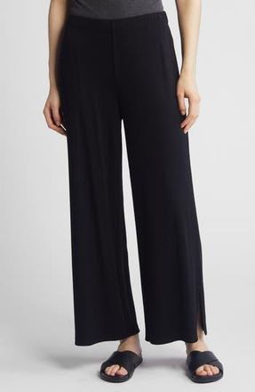 Eileen Fisher Rib Wide Leg Ankle Pants in Black at Nordstrom Rack, Size Xx-Small
