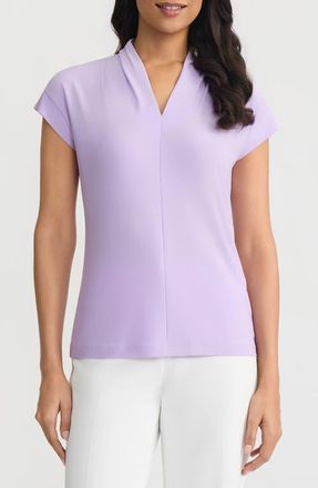 Kasper Cap Sleeve Woven Shirt in Lavender Mist at Nordstrom, Size X-Small