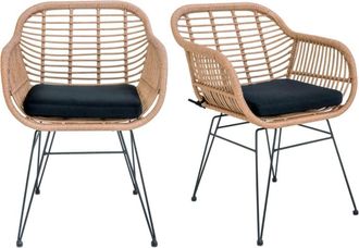 Moloo de comedor en rat&aacute;n natural y metal (x2)