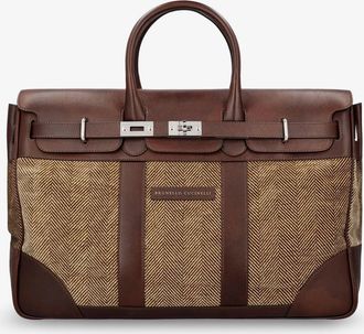 Brunello Cucinelli Borsa Country in pelle con motivo chevron - BRUNELLO CUCINELLI - gender_Man
