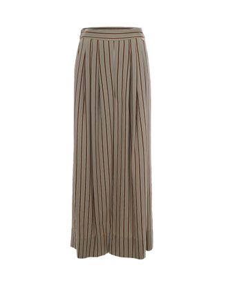 Liu Jo Flowing Wide Leg Trousers with Striped Design and Elastic Waistband