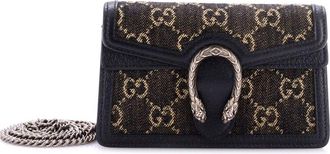 Gucci Black Gg Denim Dionysus Bag Super Mini (Authentic Pre-Loved)