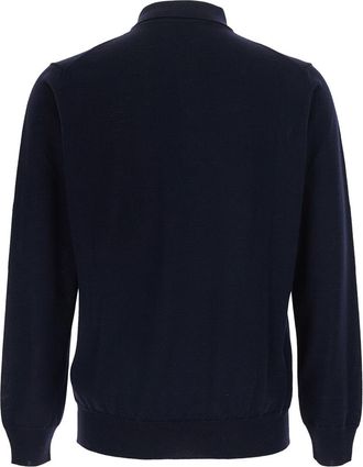 KANGRA Mens Polo 4 Buttons F.14gg Merino Blue Extrafine Top