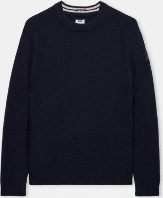 Weekend Offender Mens Weekend Offender Zagreb Wool Rich Crew Knit Sweat in Navy