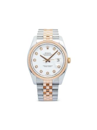Rolex Datejust 36mm - unisex - stainless steel/18kt Rose Gold - One Size - Pink