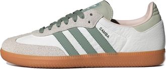 adidas (WMNS) adidas Samba Cloud White Silver Green ID0492