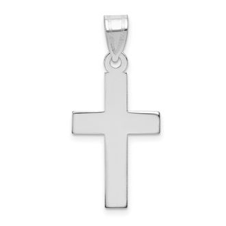 Diamond2Deal 14k White Gold Polished Cross Pendant