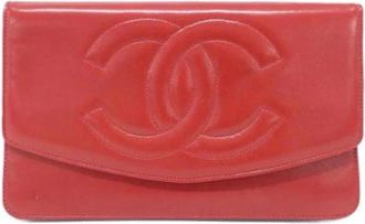 Chanel Pre-owned Clutches, female, Red, Size: ONE SIZE Pre-owned Long wallet (bi-fold)