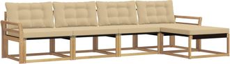vidaXL Conjunto De Sof&aacute;s De Exterior 5 Uds. Y Beige Vidaxl