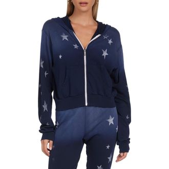 Lauren Moshi Lachelle Vintage Stars Hoodie in Navy Ombre at Nordstrom, Size X-Large