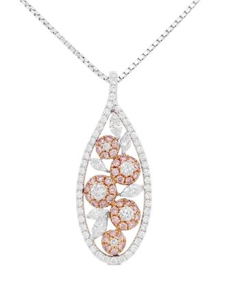 HYT Jewelry platinum pink diamond necklace - women - Platinum/Pink Diamond/White Diamond - One Size - Silver