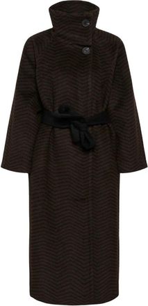 Inwear Geknookte Jas - Dames - Jas met riem - Bruin - 2XL - Jassen