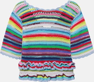 Ganni Crocheted cotton top