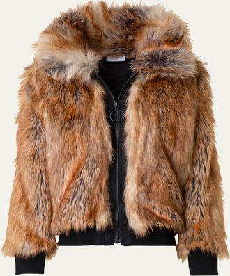 Akris Faux Fur Bomber Jacket