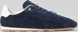 Tommy Hilfiger Low Top Sneaker aus reinem Rindsleder in Dunkelblau, Gr&ouml;&szlig;e 36