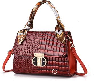 MVM Womens Crocodile Pattern Shoulder Bag - Cool Bags for Teenage Girls & Women - Faux Leather Handbag with Sequins - Gift for Women, Girlfriend & Teens E