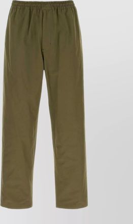 Prada cotton pant with elastic waistband and back pockets
