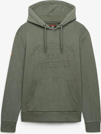 Superdry Kapuzensweatshirt SUPERDRY ATHLETIC EMBOSS RELAXED HOOD, Herren, Gr. XXL, surplus goods olive, angeraute Sweatware, Obermaterial: 100% Baumwolle, unif