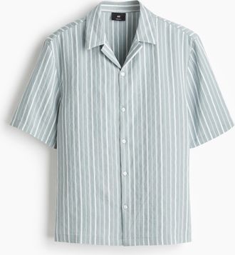 H&M Freizeithemd aus Lyocellmix in Regular Fit - Turquoise