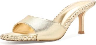 Vince Camuto Emmla Stitched Mule Sandals Womens Sandals Egyptian Gold : 5.5 M, Leather