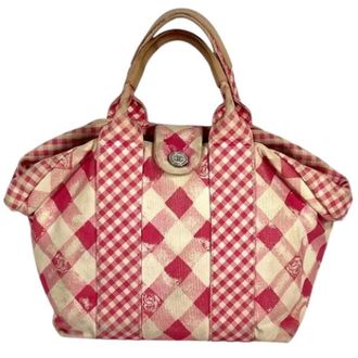 Chanel Pre-owned Vintage Canvas Tote Bag - Dames - Pre-owned - Roze - Maat: ONE Size