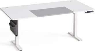 Songmics Escritorio el&eacute;ctrico regulable de 180 x 80 cm de color blanco y gris