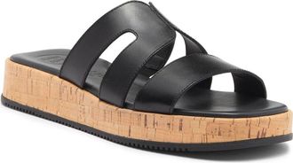 Paul Green Rae Slide Sandal in Black Leather at Nordstrom Rack, Size 10.5Us / 8Uk