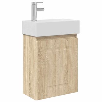 vidaXL M&oacute;dulo De Ba&ntilde;o Con Grifer&iacute;a Roble Sonoma 45,5 X 22,5 X 84 Cm Vidaxl