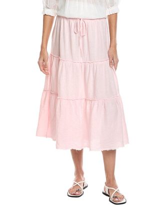 Bella Dahl Frayed Linen Tiered Skirt