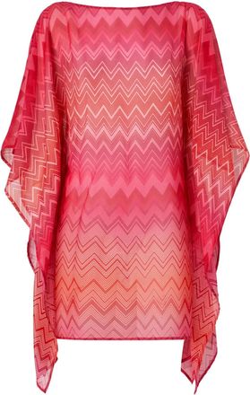 Missoni zigzag beach dress - women - Silk - M - Pink