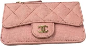 Chanel Pre-owned Vintage leren portemonnee - Dames - Vintage Accessoires - Roze - ONE Size - Leer - Vintage