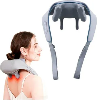 No Brand Massaggio - Massaggiatore Per Il Collo Riscaldato - Massaggio Shiatsu - Massaggiatore Per Spalle E Schiena - Allevia La Tensione - Senza Fili E Ricari