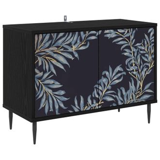 vidaXL Mueble De Tv Dokkum 69 X 33 X 50,5 Cm Roble Negro Vidaxl
