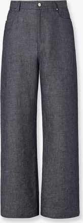 Fendi Relaxed linen, cotton and silk jeans - FENDI - gender_Man