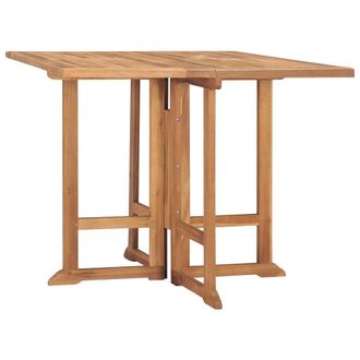 Berkfield Home Folding Garden Dining Table 90x90x75 cm Solid Teak Wood in Brown | Size: 90 x 90 x 75 cm