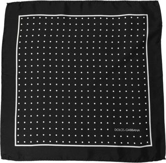 Dolce & Gabbana Silk Polka-Dot Pocket Square - Black