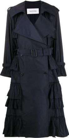 Valentino Garavani Double-Breasted Tiered Trench Coat