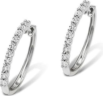 The Diamond Store 0.08ct Diamond and 9K White Gold Earrings - H4558