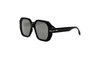 Fendi Smoke Mirror Geometric Ladies Sunglasses FE401731 01C 54
